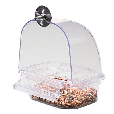 Wellensittich Futterbox Haustierkäfig Plastik Futterbehälter Vögel Klarer Spender Geschenk für Haustier Vogelbesitzer Schubladendesign Langlebig