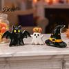 Desktop Halloween Ornament 3Pcs Decoration, Resin Micro Landscape Miniature Figurines, Cute Ghost Store Holiday Display Decor Pumpkin Fairy Garden for
