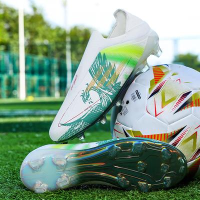 Chaussures de Football Hautes Semelle Électroplaquée Adulte Étudiant Jeu Entraînement Longs Crampons Tf Crampons Brisés Chaussures de Football