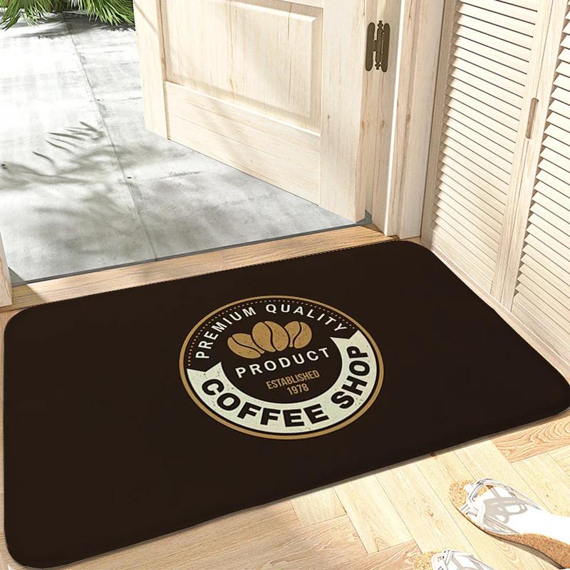 Café Carpet Entrance of House Bathroom Mat Anti Slip Hallway Veranda Floor Soft Rug for Bedroom Modern Home Decoration