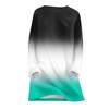 Women's Round Neck Top Printing Thickened Plush Cashmere Warm Long Top
