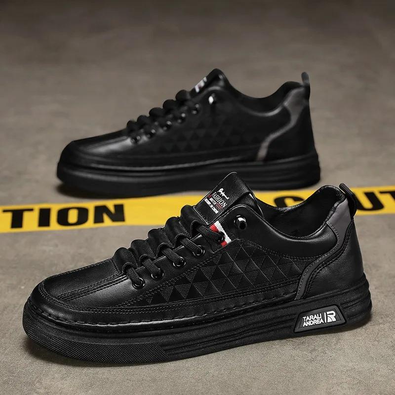 

Горячий Новый Тренд Мужские Мокасины Дышащие Тонкие Мягкая Кожа Белые Туфли для Путешествий Удобные и Универсальные Повседневные Кеды 39 чёрный