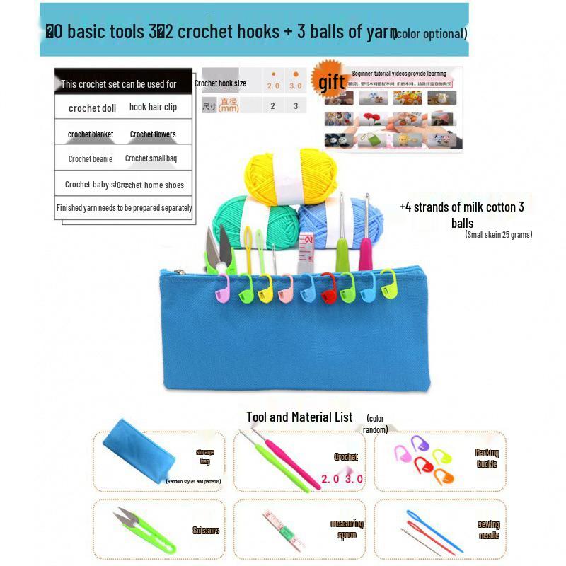 Beginner Crochet & Knitting Hook Tool Set - Starter Kit for Learning & Crafting