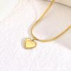 European American Heart Necklace: Stylish, Simple, Versatile Titanium Steel Pendant, Colorfast Jewelry for Collarbone