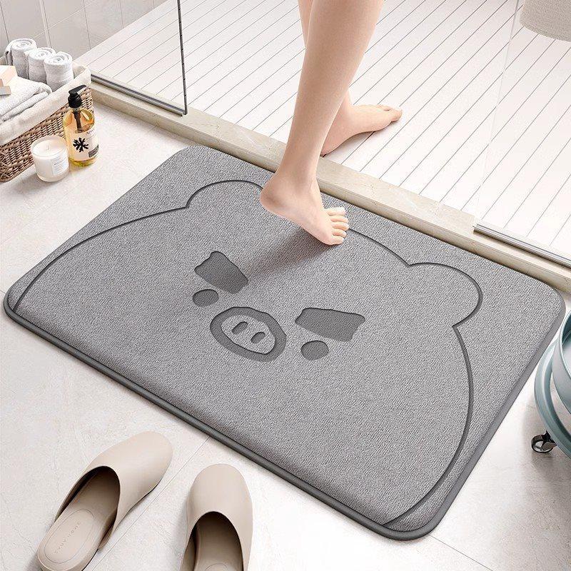 Thickened Memory Cotton Moisture-wicking Floor Mat Bathroom Bathroom Foot Mat Entry Door Mat Slip-resistant Cartoon Soiled No-wash Mat