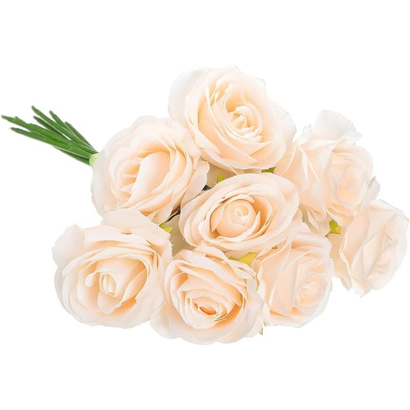 PATIKIL 8pcs Fake Roses, Roses Artificial Flowers Artificial Roses Silk Roses with Long Stems Real Look Real Touch Bouquet for Home Decor Table