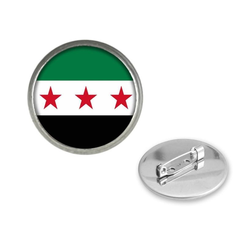 Elegantes syrisches Flaggen-Schmuckset mit Halskette, Armband, Ohrringen aus Edelstahl und Glas für Kulturbegeisterte