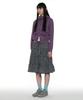 Partimento Woman Pwc Lace Trim Tiered Midi Skirt_Navy Check