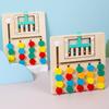 Wooden Color Bead Moving Game For Toddler Cognitive Development And Hand Eye Coordination