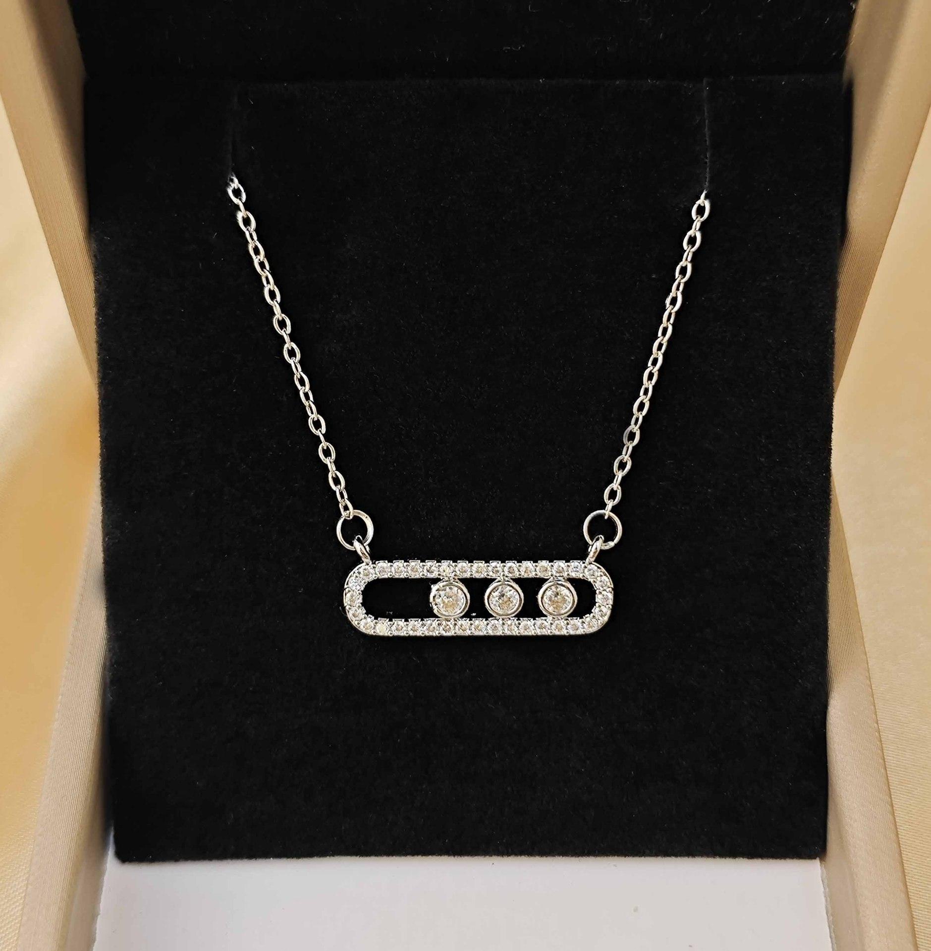 

Простое цирконовое колье с подвеской-булавкой, женские простые легкие роскошные высококлассные ювелирные аксессуары