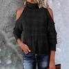 Ladies Fashion Sweater Solid Color Off Shoulder Oversize Loose Sweater