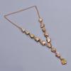 Lemon Topaz Rough Stone Copper Electroformed Chain Friend Gift Necklace Jewelry V-22