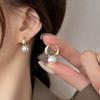 New Korea Trendy Charm Pearl Hoop Earring for Women Luxury Gold Dangle Earring Wedding Bride Accessories Jewelry Gift