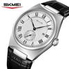 SKMEI 9390 Zegarki z Rzymską Tarczą Kalendarzowe dla Mężczyzny Reloj Hombre Elegancki Męski Kwarcowy Wodoodporny Skórzany Pasek Codzienny Biznesowy Zegarek