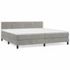 3141443 vidaXL Divan Bed and Mattress Light Grey 200x200cm Velvet