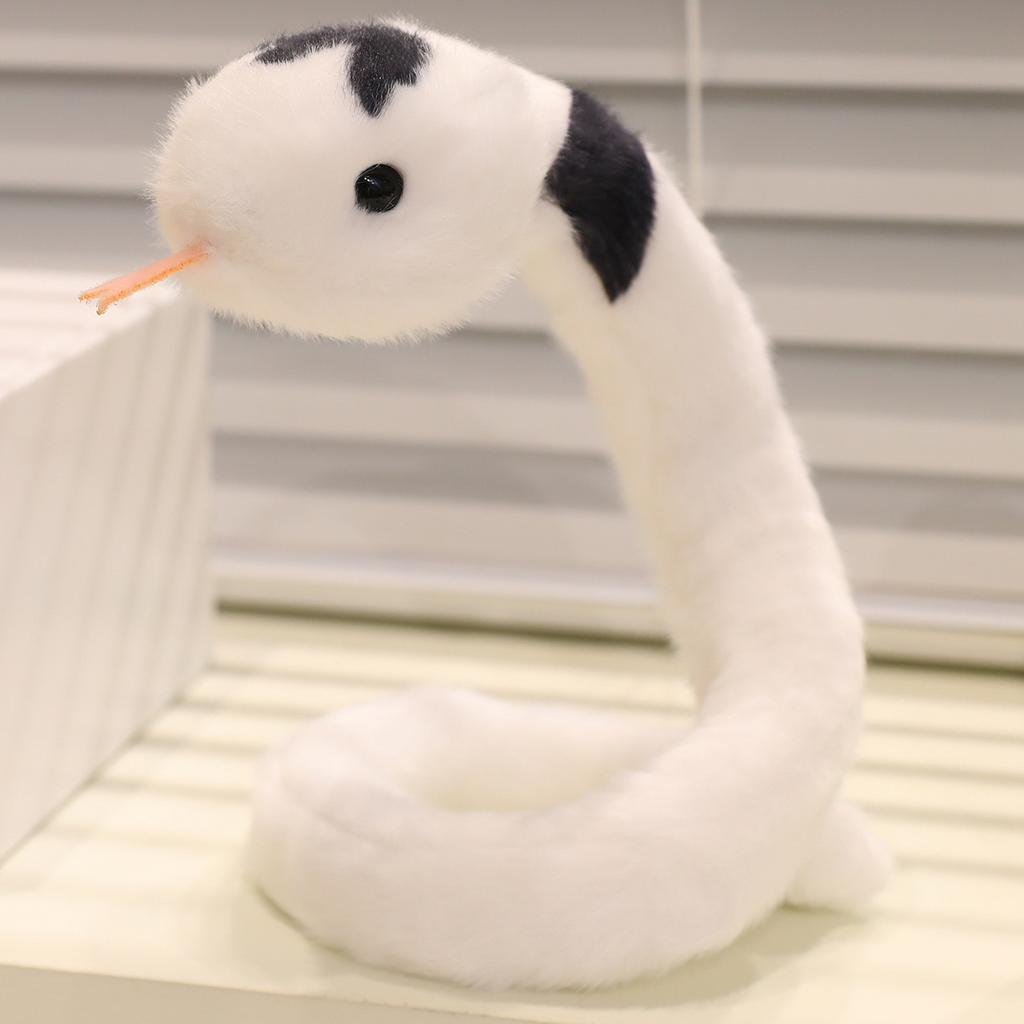 Non-Toxic Cartoon Snake Plush Toy Snake Figurine Stuffed Doll Bed Sofa Decor Cute Animal Snake Gift
