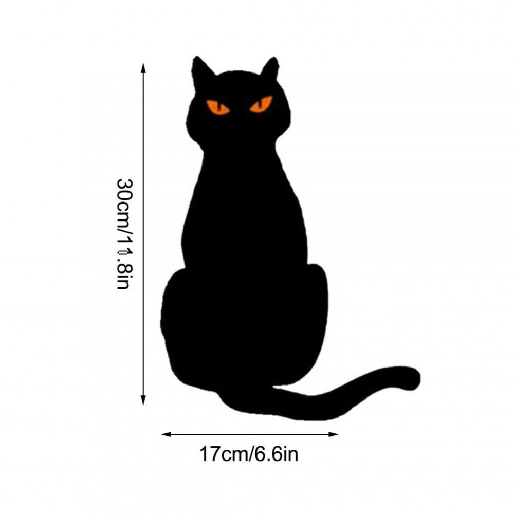 Iron Art Black Cat Yard Signs Black Outdoor Lawn Decoration for Halloween Decoration