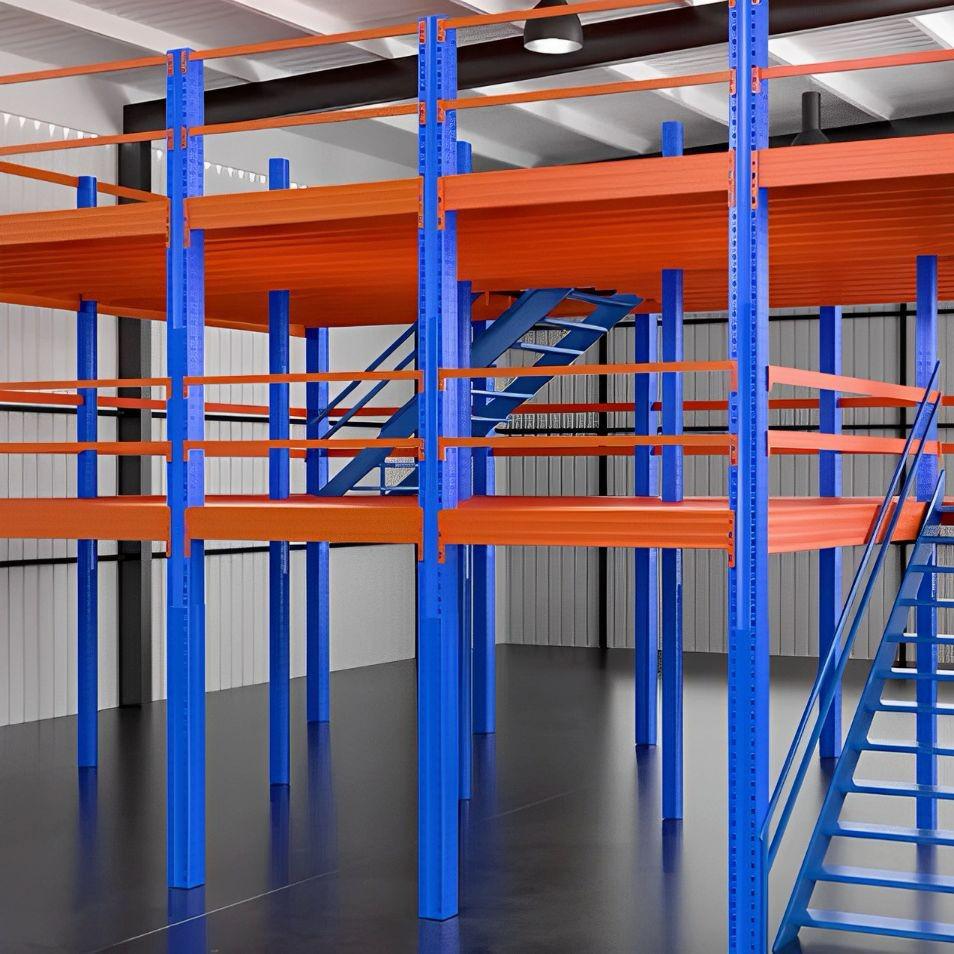Lianyi Heavy-Duty Steel Two-Story Mezzanine Racking with Removable Partition