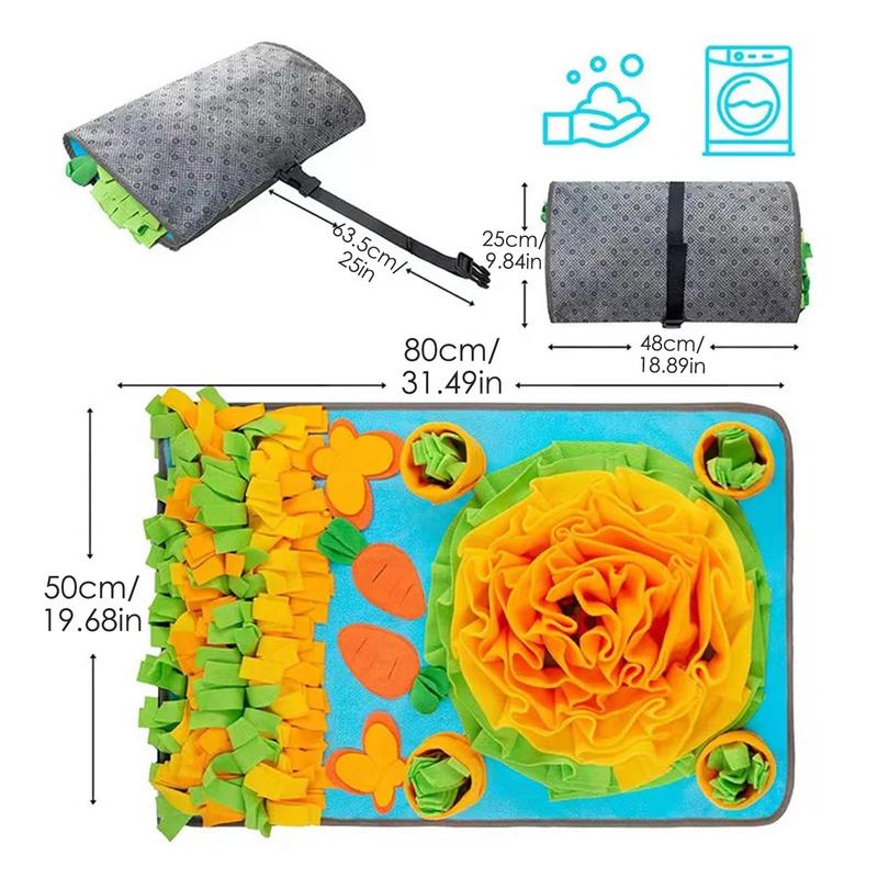 Snuffle Mat For Dogs Dog Enrichment Toys Interactive Carrot Farm Treat Dispenser Chew-Resistant Snuffle Mat For Sensory