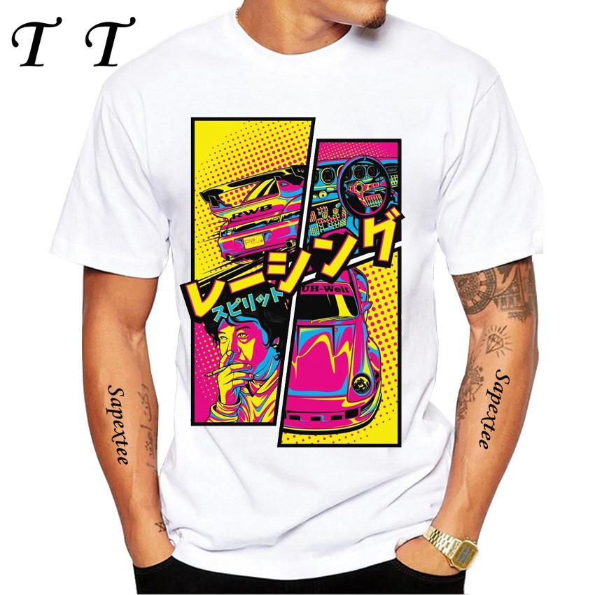 New Summer Men Short Sleeve RWB 997 Manga Style It All Starts With A Dream Car Classic T-Shirt Hip Hop Boy White Casual Tees
