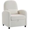 Modern Armchair With Hidden Storage Space And Cushion Teddy Fleece Upholstery 76x77x95 Cm Cream