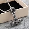 Men's Retro 3D Thor's Hammer Stainless Steel Pendant Necklace