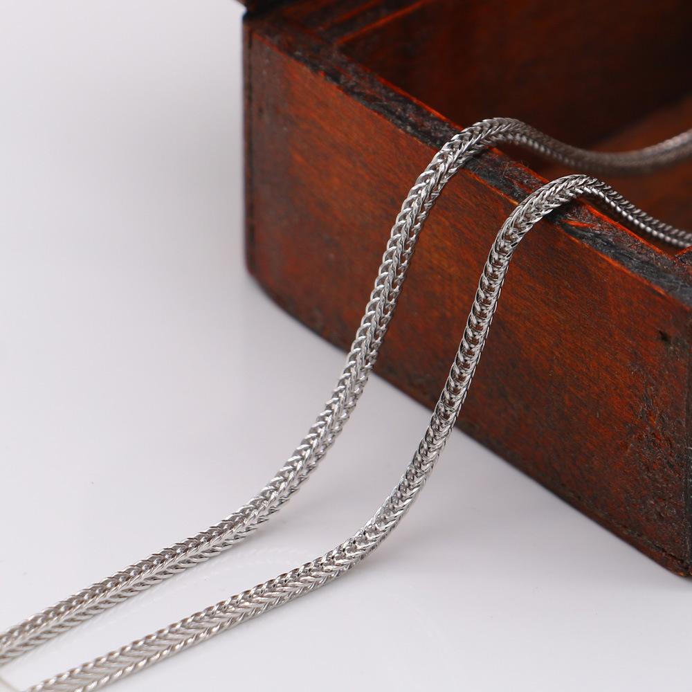 3Mm Chopin Chain Necklace Simple Men'S And Women'S White Copper Electroplated Thick Rhodium Gold Pendant With Chain Single Chain Jewelry