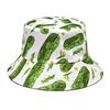 Creative New Cucumber Pattern Double-sided Breathable 100% Polyester Digital Printed Four Seasons Sun Hat Street Trendy Bucket