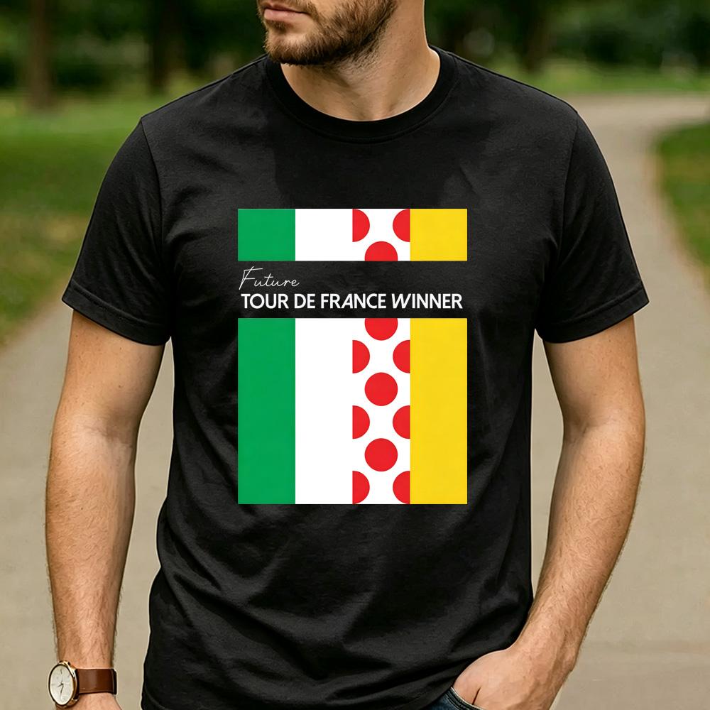 2026 Cyclist Fan Cotton T Shirt Future Tour De France Winner Ireland Flag Polka Dot Jersey Graphic Unisex Road Bike Sports Tee