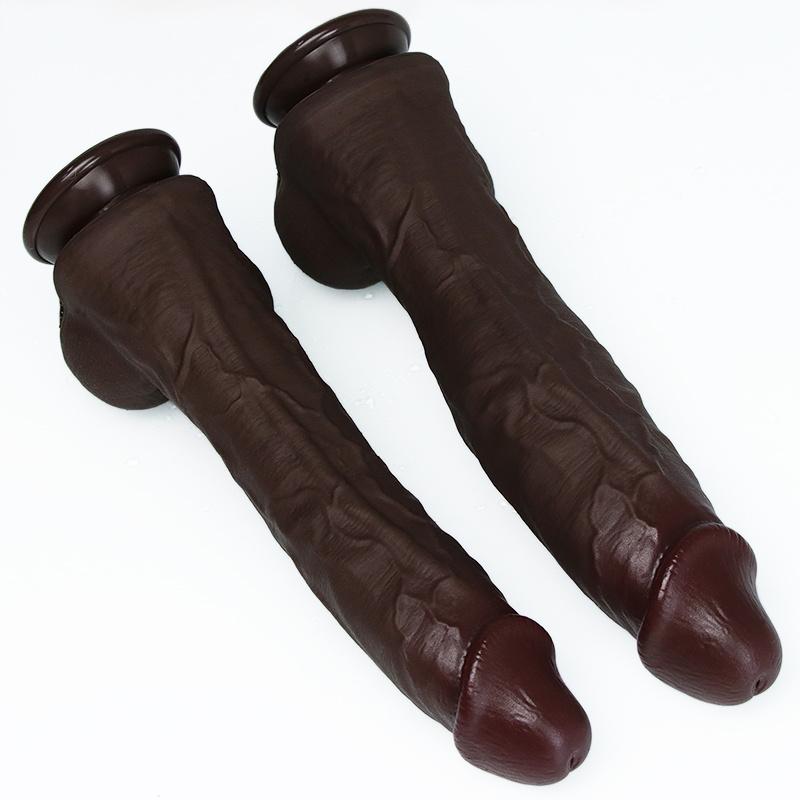Coffee Realistic Liquid Silicone Dildo, XL Size, Strong Suction Cup, Soft Body-Safe Silicone, Waterproof, Discreet Packaging