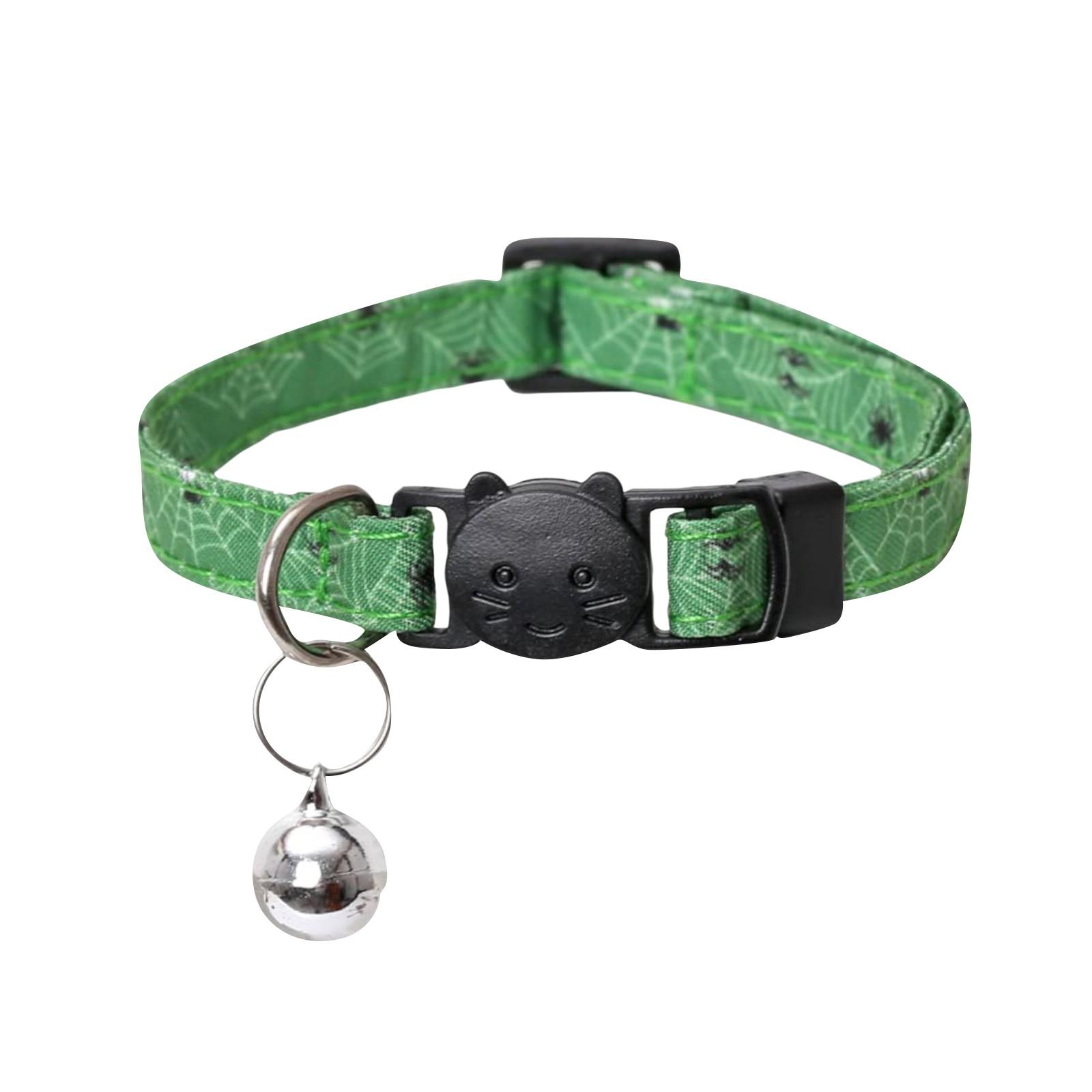 

Ошейник для питомца Фестивальный съемный ошейник-бантик Праздничный печатный узор Ошейник для собак Ошейник для кошек на Хэллоуин One Size зелёный