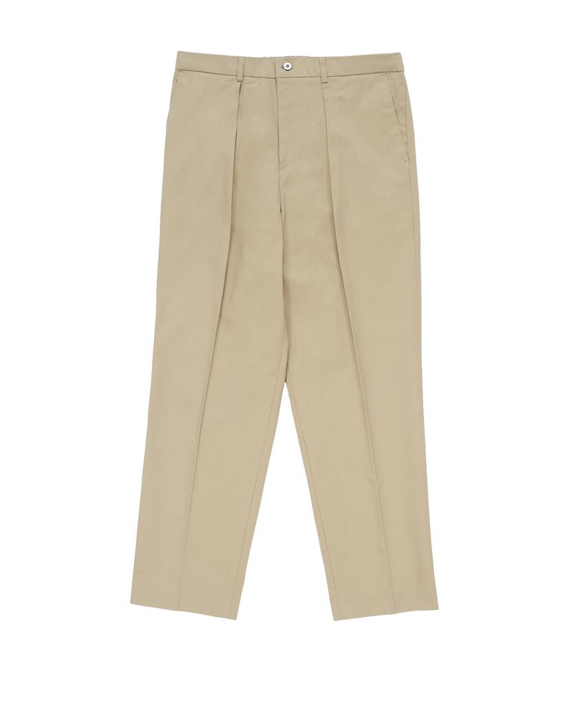 BELLIEF Gabardine Cotton Single Pleat Banding Chino (Beige)