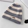 Thickened Beanie Caps Stripe Bonnet Cap Casual Knitted Hat  for Men Women