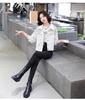Women's Diamond-Studded Denim Jacket: Stylish, Loose Fit, Mesh-Spliced, Short Top for Early Spring 2022