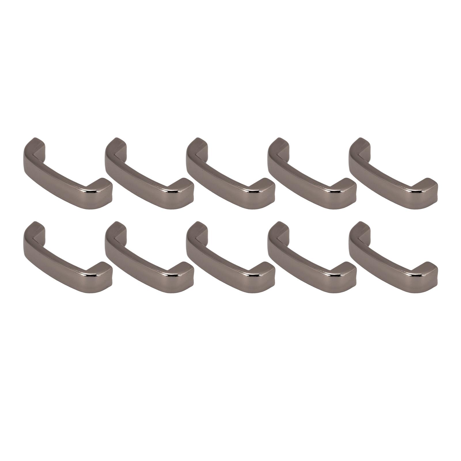 20 Ensembles Boucle de Pont Carrée Courbée Métal Alliage de Zinc pour Maroquinerie 19x6x7mm avec Vis PH Noir grise