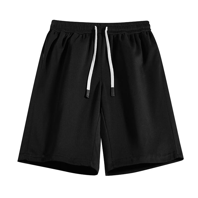 Dingfengbaoluo Summer Men's Straight-Leg Loose-Fit Sports Solid Color Casual Knee-Length Shorts
