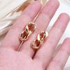 Kinel Simple Rose Gold Color Thick Chain Earrings For Women Vintage Glossy Jewelry