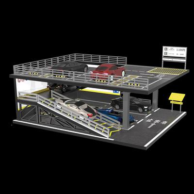 1/64 Diecast Auto Ausstellungsgarage mit Rampe, Zweistöckig für Sammlerparkplatz, Lagerregal,