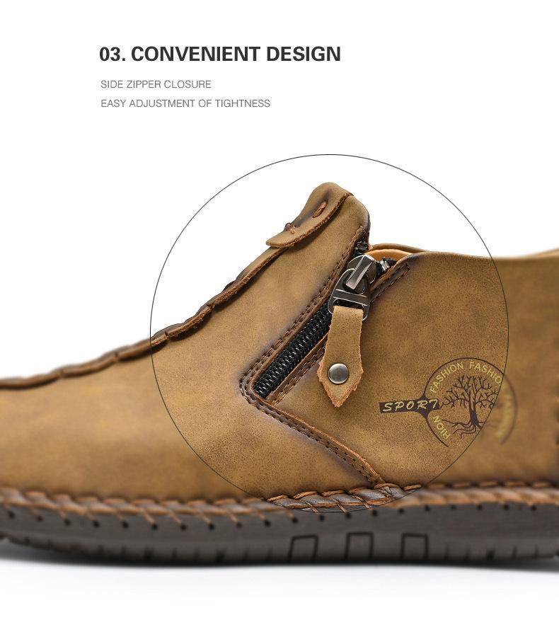 Herren Übergröße Reißverschluss Martin Boots - Herbst/Winter Lässig Outdoor Handgefertigt Genähte Stiefel