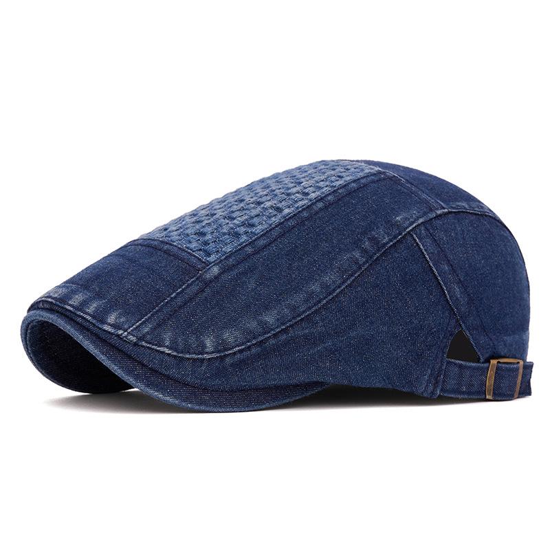 Autumn Denim Forward Cap Women's Beret Painter's Cap British Duck Tongue Men Newsboy Cap
