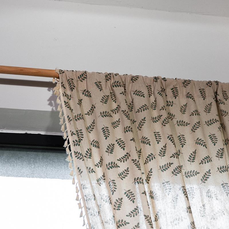 Curtain Finished Product Non-Punching Kitchen Blackout Half Curtain American Living Room Balcony Perforated Curtain Bay Window Short Curtain