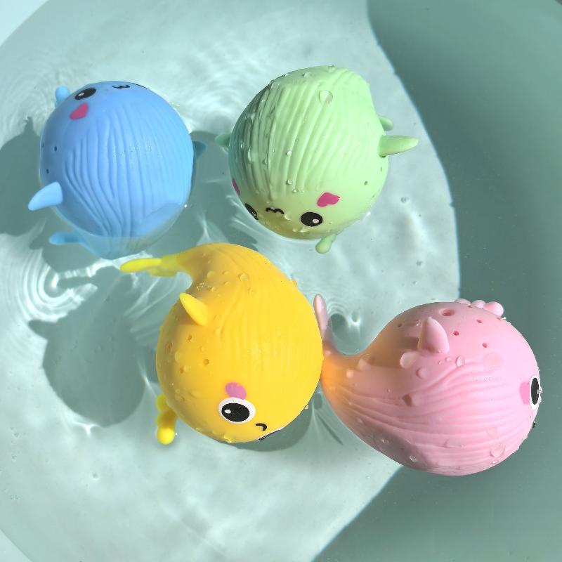 Non-Toxic Baby Bath Toys Sponge Water Absorbing Whale Squeezing Stress Relief Toys Summer Swimming Play Water Toy For Children Squishy Kid