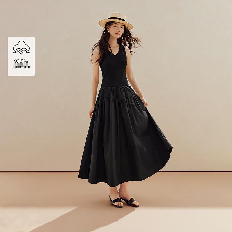 INMAN Французский стиль Сшитое без рукавов Миди-платье S