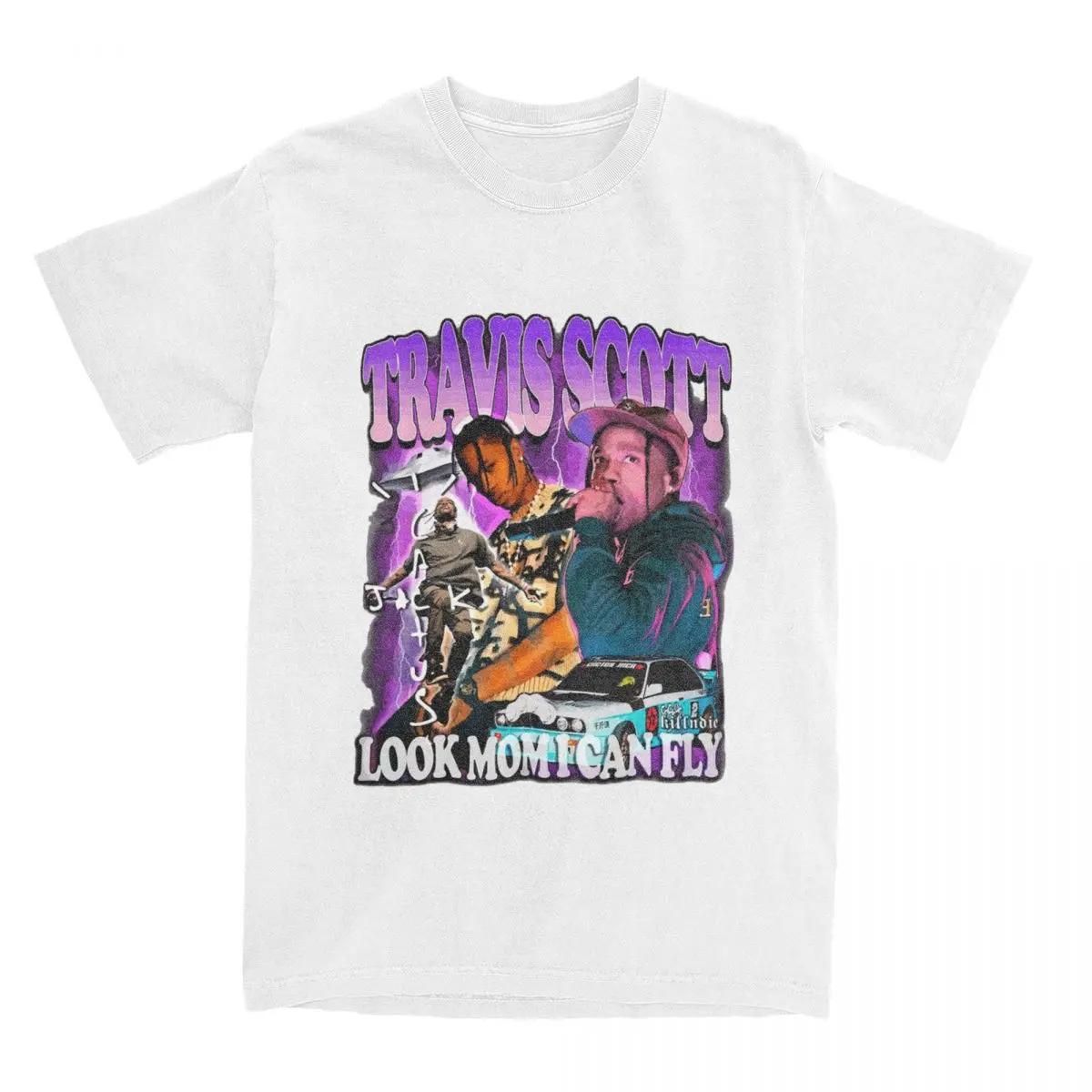 Мужская Женская Футболка Travis Rap Scotts Мерч Футболка из Чистого Хлопка Одежда Юмор Футболка Все Сезоны S