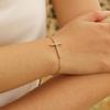 Vnox Full CZ Stones Cross Bracelets for Women Teens, Gold Color Slim Box Link Chain Bracelets Wristband,Religion Faith Accessory