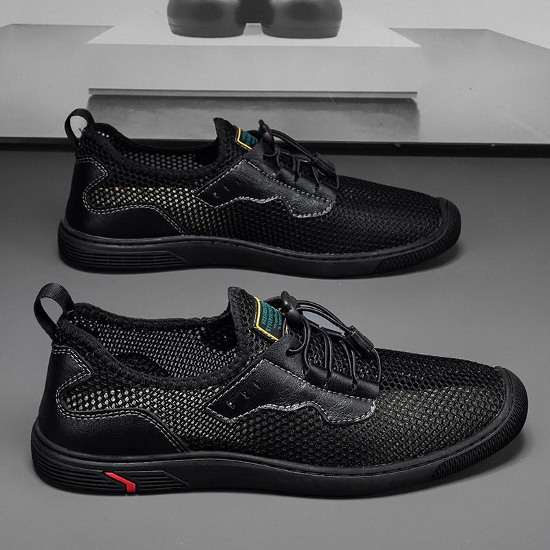 

Large Size 46 Men s Shoes High-quality Summer Men s Casual Mesh Shoes Outdoor Sandals Breathable Mesh Sports Sandals Beach Shoes 38 чёрный