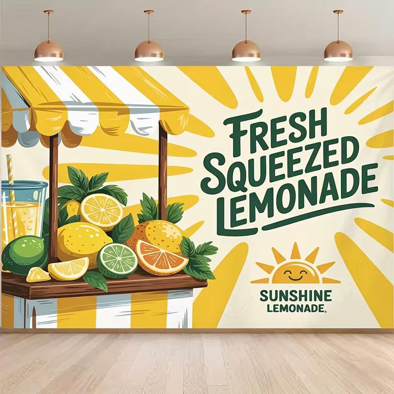 

2D Sunshine Lemonade Print Backdrop for Food Photography & Decor 47.2x31.5inch/120*80cm