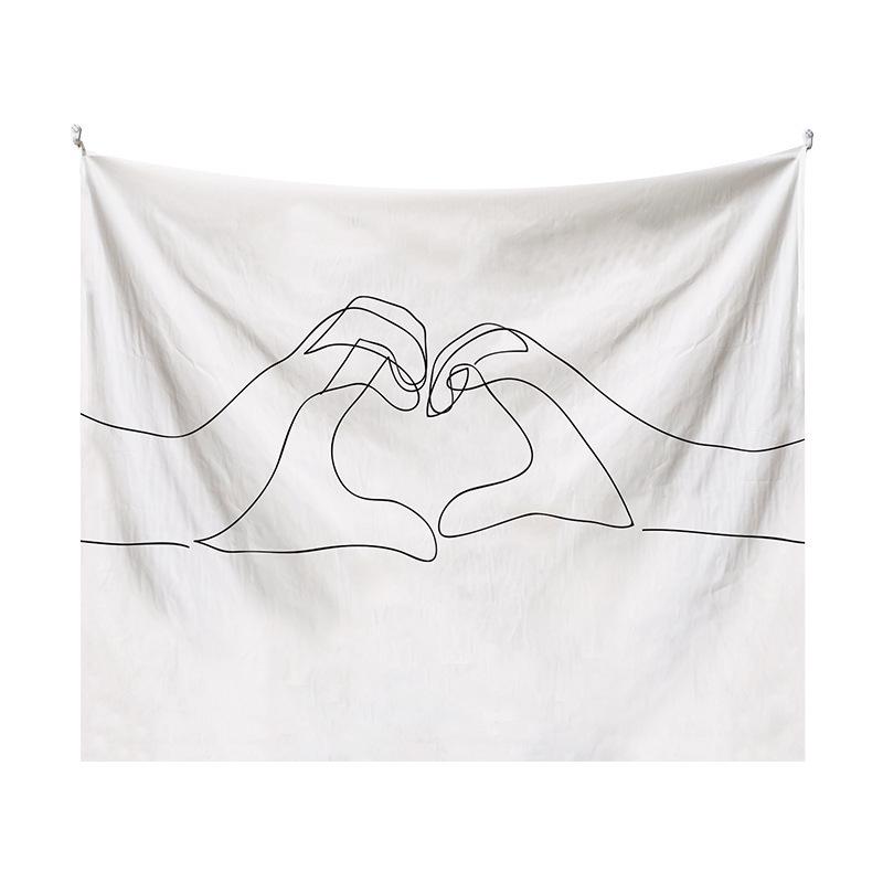 Couple Abstraction Tapestry Home Bedroom Hanging Dormitory Decoration Background Decor White Line Art Wall Hanging Tapestry