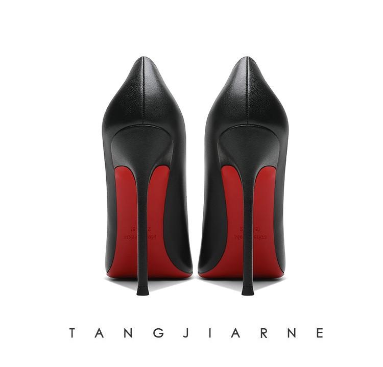Red-soled high heels women`s thin heels