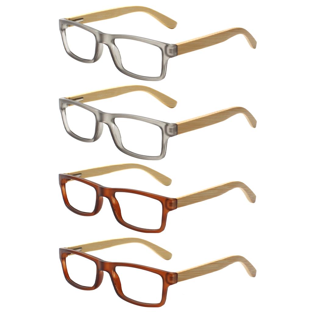 TUREZING Reading Glasses for Women Men Rectangular Woodgrain Frame Metal Hinge High Quality HD Prescription Glasses